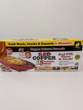 Panela de cerâmica infundida vermelha cobre 5 minutos chef refeição elétrica omelete nova na caixa comprar usado  Enviando para Brazil