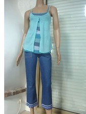Ensemble jeans pantacourt d'occasion  Villeneuve-Loubet