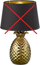 Reality Lampa stołowa Ananas43 cm Ceramika / tekstylia Złota / Czarna - Niedokończona na sprzedaż  PL