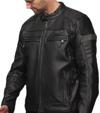 Jaqueta de Equitação de Couro Carvão 120th Amálgama Motocicletas HD Cafe Racer, usado comprar usado  Enviando para Brazil
