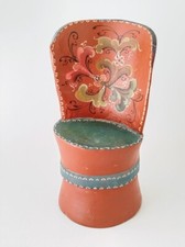 Usado, Vintage Feito à Mão Arte Folclórica Norueguesa Cadeira Cubo Kubbestol -Mini Banqueta Noruega Log comprar usado  Enviando para Brazil