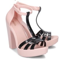 Sandália Melissa Dreamy Block salto alto tom de pele rosa e preto Tamanho 8 $170 comprar usado  Enviando para Brazil