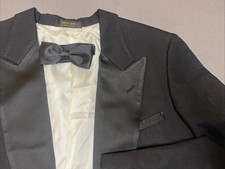 Usado, Jaqueta smoking Pierre Cardin vintage cetim lapela cauda longa preta feita nos EUA FORMATURA comprar usado  Enviando para Brazil
