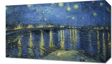 Obraz 50x30cm Gwiaździsta Noc nad Rodanem, Van Gogh Vintage na sprzedaż  PL