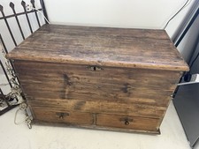 Antique pine trunk for sale  DAWLISH
