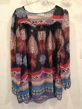 Tunique noire multicolore d'occasion  Bourg-de-Thizy
