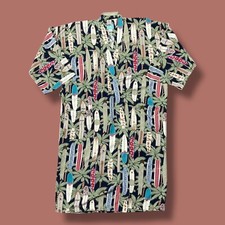 Reyn Spooner Robe Rayon Woody Surfboard Print y2k OS Kimono Beach Cover Up comprar usado  Enviando para Brazil