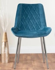 Blue velvet upholstered for sale  SWANLEY