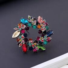 Deslumbrante Broche Grinalda de Cristal Strass Moda Versátil Lote de Broches de Férias comprar usado  Enviando para Brazil