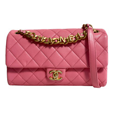 Bolsa de ombro CHANEL atemporal clássica 25 rosa pele de cordeiro acolchoada, usado comprar usado  Enviando para Brazil