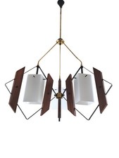Lampadario ottone teak usato  Venezia