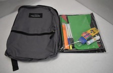 Mochila High Trail cinza com zíper com 20 peças kit de material escolar para crianças K-12 comprar usado  Enviando para Brazil