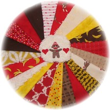 Vintage Chenille Colcha Meia Macaco Trapo Colcha Charme Quadrados Kit, Tecido Moda comprar usado  Enviando para Brazil