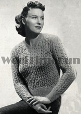Usado, Suéter feminino de tricô padrão vintage década de 1940 design de renda gola V comprar usado  Enviando para Brazil