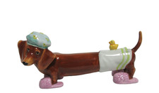 Estatueta de cachorro Westland Hot Diggity Bath Weiner Dachshund #16558 6" de comprimento, usado comprar usado  Enviando para Brazil