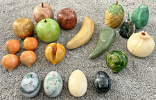 Mármore de pedra vintage 20 peças esculpido à mão frutas decorativas/vegetais/ovo comprar usado  Enviando para Brazil