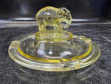Cinzeiro de Elefante Amarelo de Vidro Vintage L. E. Smith / Greensburg, usado comprar usado  Enviando para Brazil