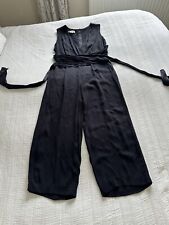 Hobbs Navy Blue Sleeveless Cropped Wide Leg Jumpsuit Size 14 Occasion Smart comprar usado  Enviando para Brazil