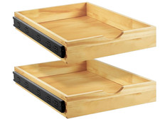 Organizador de gabinete de cocina instalado con cajones extraíbles de madera 14" de ancho x 21" de profundidad segunda mano  Embacar hacia Mexico
