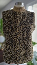 Colete feminino Kathie Lee Collection tamanho médio pele sintética estampa animal zíper completo comprar usado  Enviando para Brazil