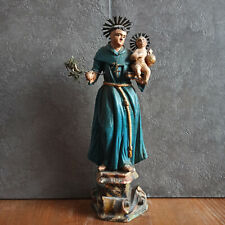 Escultura religiosa antiga do século XVIII de 12,6 pol. ESCULTURA EM MADEIRA SAN ANTONIO COM CRIANÇA JESUS comprar usado  Enviando para Brazil