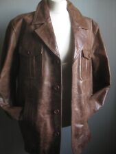 Brown leather trucker for sale  MATLOCK