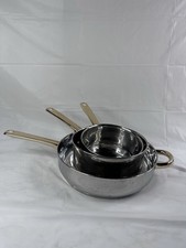 Freedom Premium Pots Pans 11” 8” 7” Stainless Steel Gold Handles Set Of 3 comprar usado Freedom Premium Pots Pans 11” 8” 7” Stainless Steel Gold Handles Set Of 3 comprar usado  Enviando para Brazil