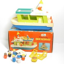 Vintage 1972 Fisher Price Little People Happy House Boat #985 com Caixa comprar usado  Enviando para Brazil