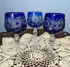 bohemian crystal wine glasses for sale  East Hartland