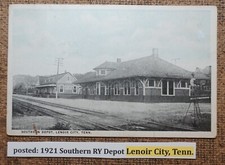 postado: 1921 Southern RY Depot Lenoir City, Tennessee. Cartão postal Litho tom céu WB comprar usado  Enviando para Brazil
