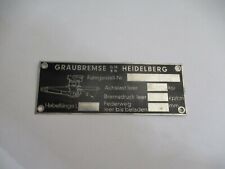 Typenschild graubremse lkw gebraucht kaufen  Goch