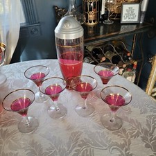 Vintage cranberry stemmed for sale  Pine Beach