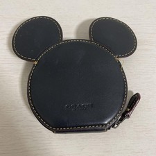 Bolsa de couro preta Coach Mickey Mouse Disney estojo acessórios comprar usado  Enviando para Brazil