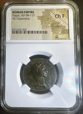 Império Romano Trajano, AD 98-117 AE Dupondius NGC Ch F comprar usado  Enviando para Brazil