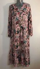 NOVO ex Plus Size 14-26 Vestido Maxi Rosa Estampa Paisley Camadas em Camadas Shift Flare comprar usado  Enviando para Brazil