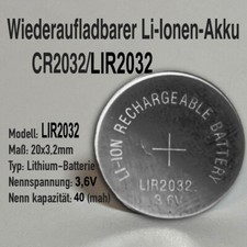 Cr2032 ml2032 lir2032 gebraucht kaufen  Hamburg