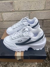 Tênis Feminino Feminino Feminino Júnior Meninas FILA DISRUPTOR II Branco UE 38.5-39.5 Reino Unido 5-6 comprar usado  Enviando para Brazil