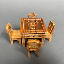 Mesa de jantar de madeira com 4 cadeiras marrom casa de bonecas móveis de brinquedo lote de 5 comprar usado  Enviando para Brazil