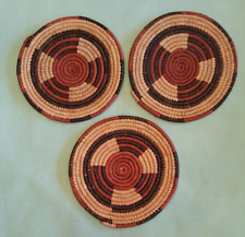Usado, Conjunto de 3 tapetes planos de bobina de tecido estilo indiano 8 polegadas perfeitos comprar usado  Enviando para Brazil