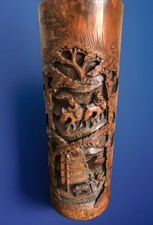carved bamboo brush pot for sale  GLASGOW