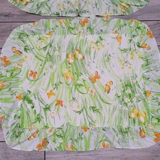 Par de travesseiro floral vintage BIBB primavera prado borboletas verde e amarelo... comprar usado  Enviando para Brazil