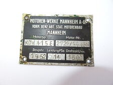 Typenschild mwm kdw gebraucht kaufen  Meckenbeuren