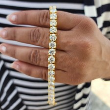 Usado, Pulseira de tênis de 7 polegadas de comprimento ouro amarelo 14K sólido 7 quilates excelente corte redondo VVS1 comprar usado  Enviando para Brazil