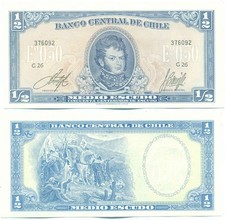 CHILE NOTE 1/2 ESCUDO (1962-75) INOSTROZA-BARRIOS P 134A UNC comprar usado  Enviando para Brazil