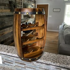 Suporte para vinho em forma de barril de madeira 8 garrafas Alexander Castle Wineries 19 pol., usado comprar usado  Enviando para Brazil