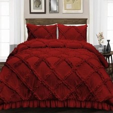 Maroon ruffle duvet for sale  Villa Park