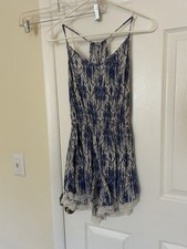 Bermuda Romper Abercrombie and Fitch Azul e Branco Tamanho Pequeno Feminina comprar usado  Enviando para Brazil