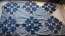9471 Diamante Central De 1900-20's Antigo 9 Patch Quilt Top, Indigo e Gingham comprar usado  Enviando para Brazil