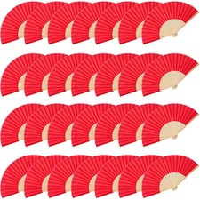 28 pacotes de ventiladores manuais dobráveis, ventiladores de tecido dobráveis vermelhos de 8,3 polegadas portáteis a granel Cr... comprar usado  Enviando para Brazil
