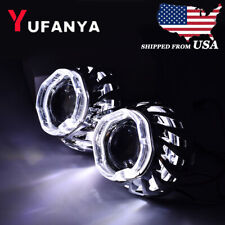 Lente de projetor 2,5"" bi-xenônio HID dupla LED olhos de anjo ajuste H1 H4 H7 farol faça você mesmo comprar usado  Enviando para Brazil